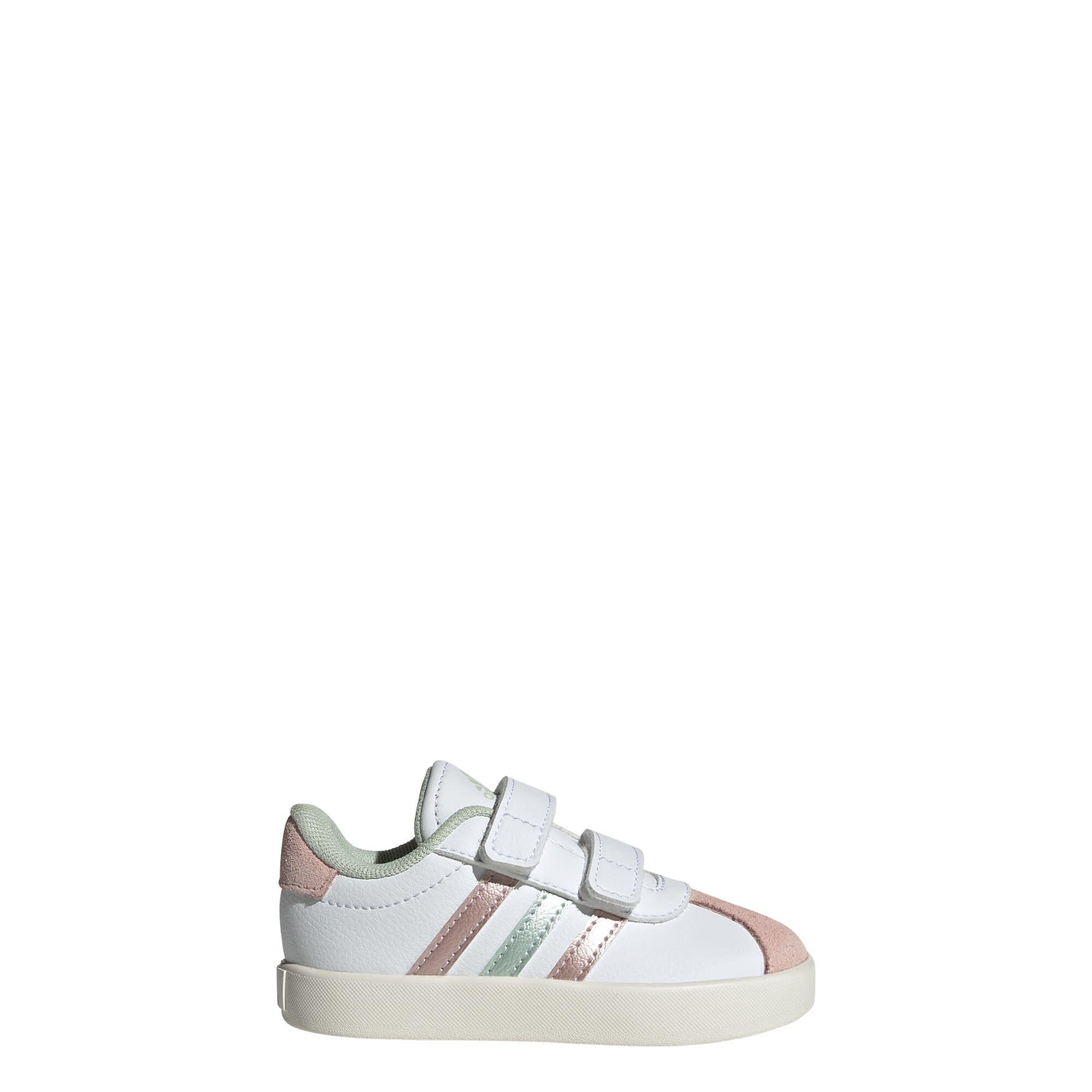 Adidas - Chaussure De Skateboard Vl Court 3.0 Enfants - Chaussures De Sport - Blanc|rose|vert - 20 - Decathlon