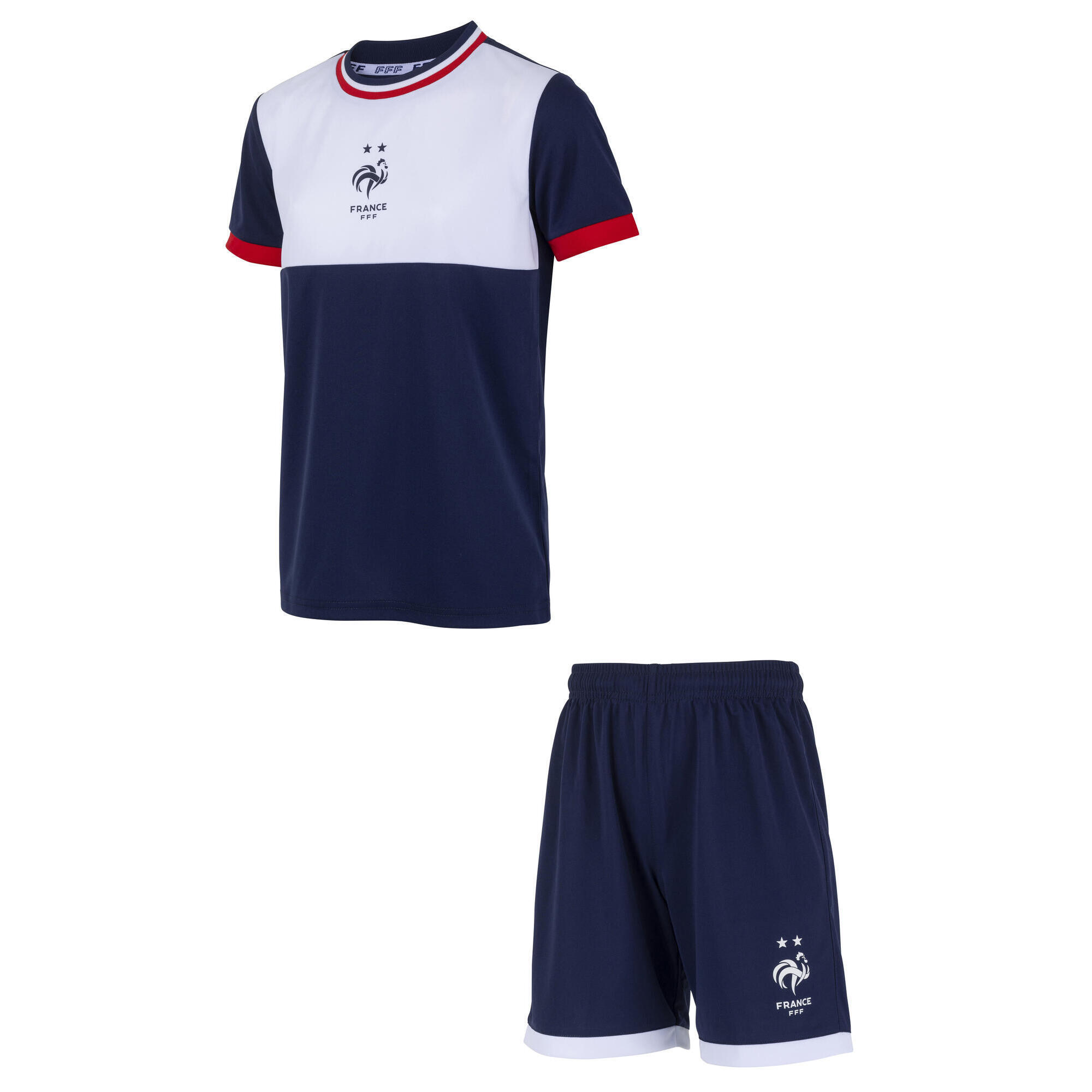 Fff - Ensemble Maillot Short Fff - Collection Officielle Equipe De France De Football - Tenue De Football - Bleu - 12 À 14 Ans - Decathlon