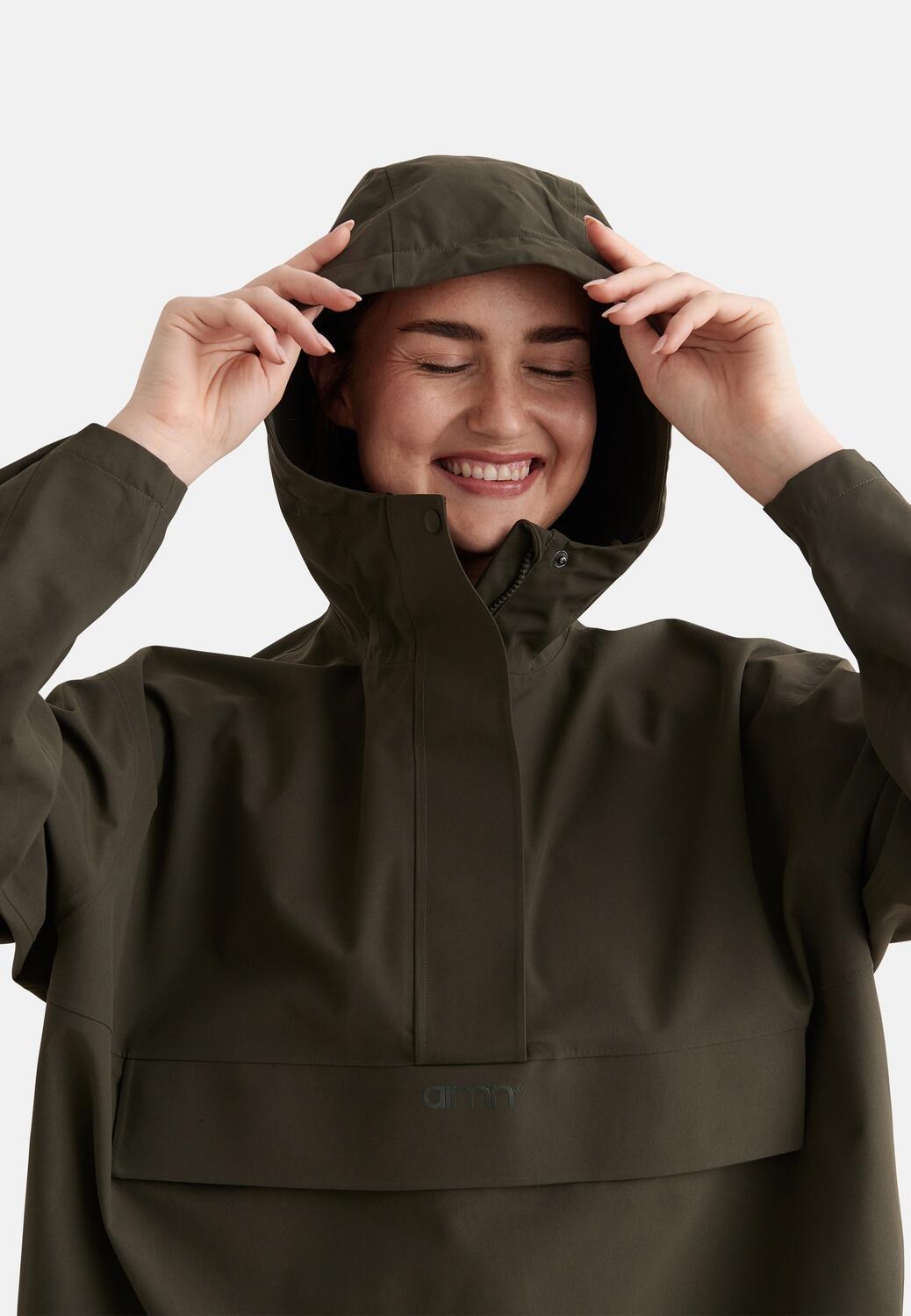 Dames Wandelen Jas Waterdicht Oversized Khaki 4/7