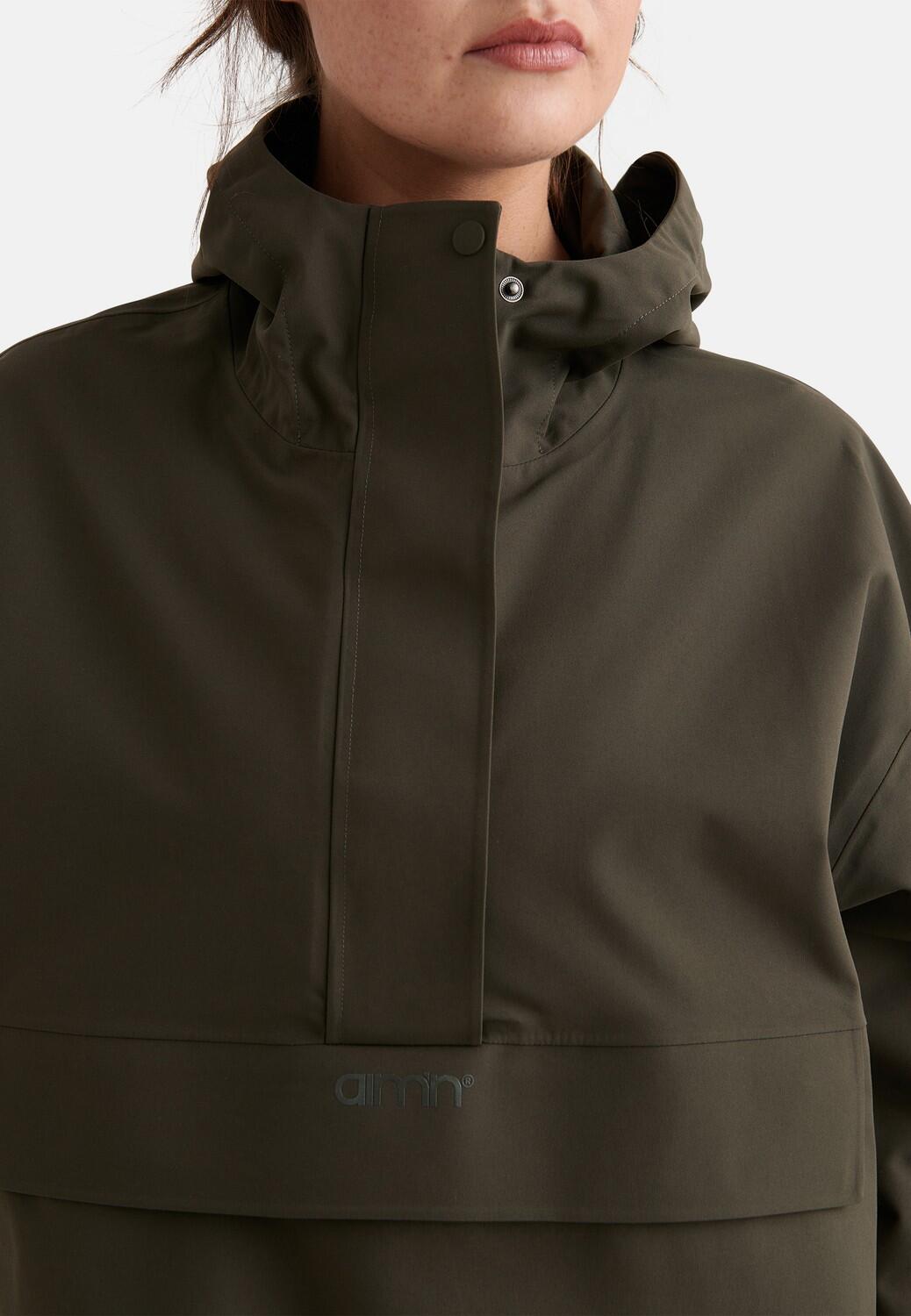 Dames Wandelen Jas Waterdicht Oversized Khaki 7/7