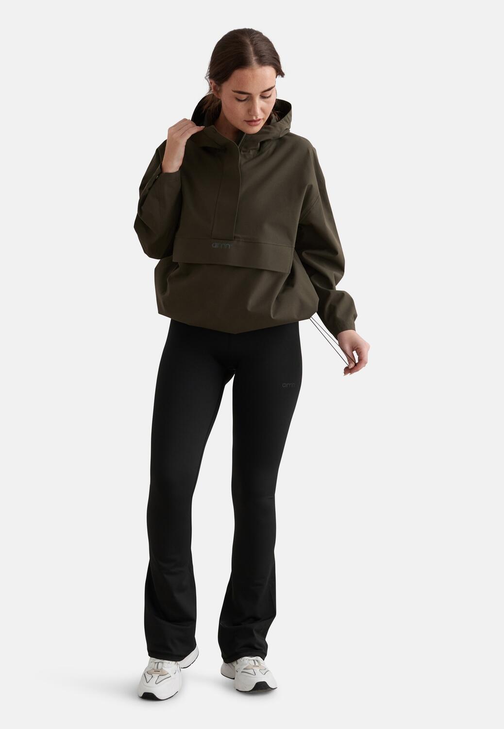 Dames Wandelen Jas Waterdicht Oversized Khaki 6/7