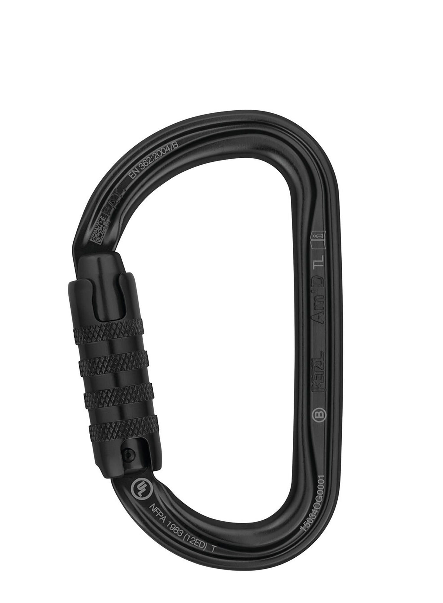Mousqueton Petzl AmD Twist Lock noir aluminium profil H 75g ouverture 25 mm 1/2