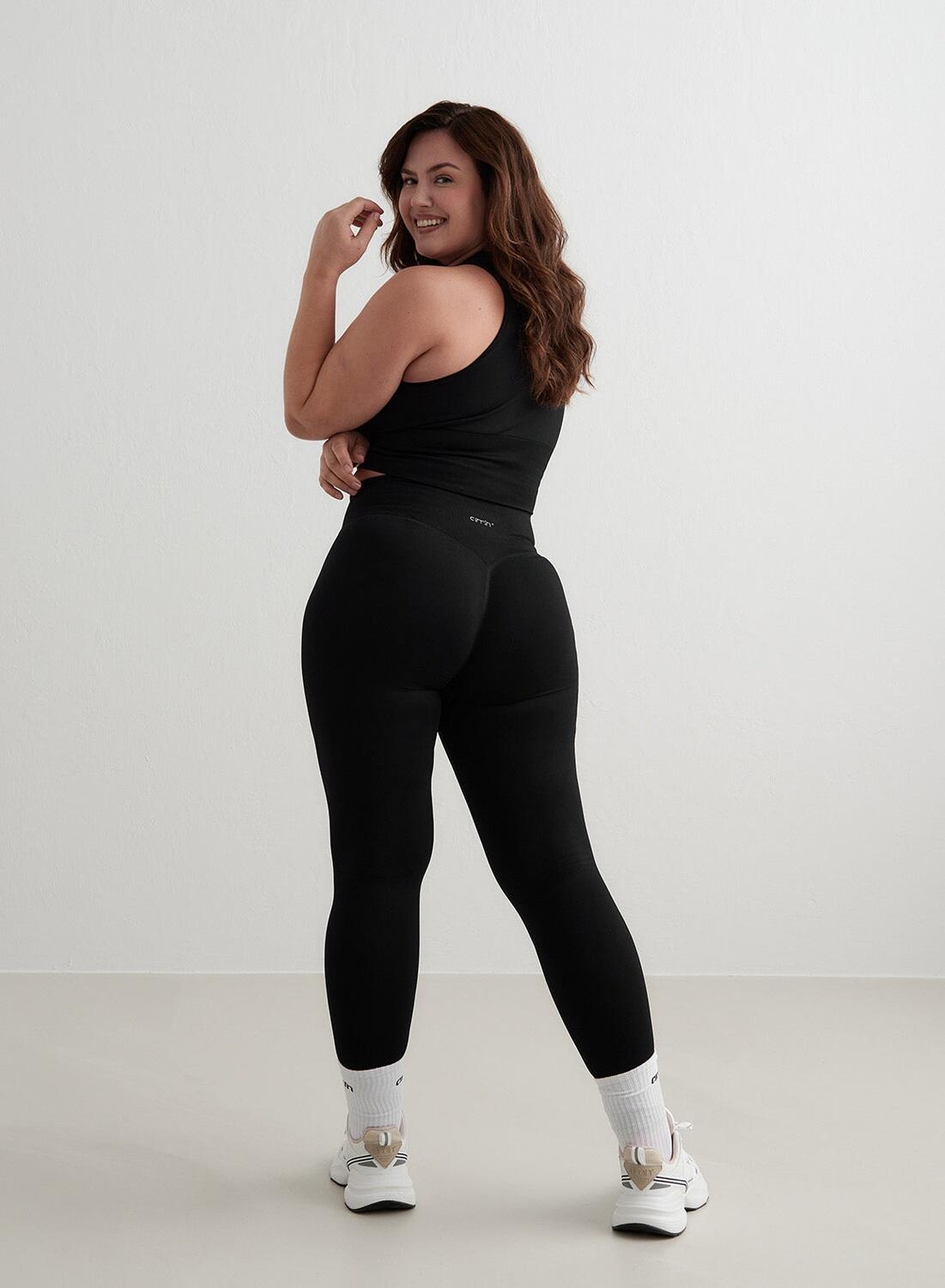 Femme Leggings Sans Couture Beige Noir 7/7