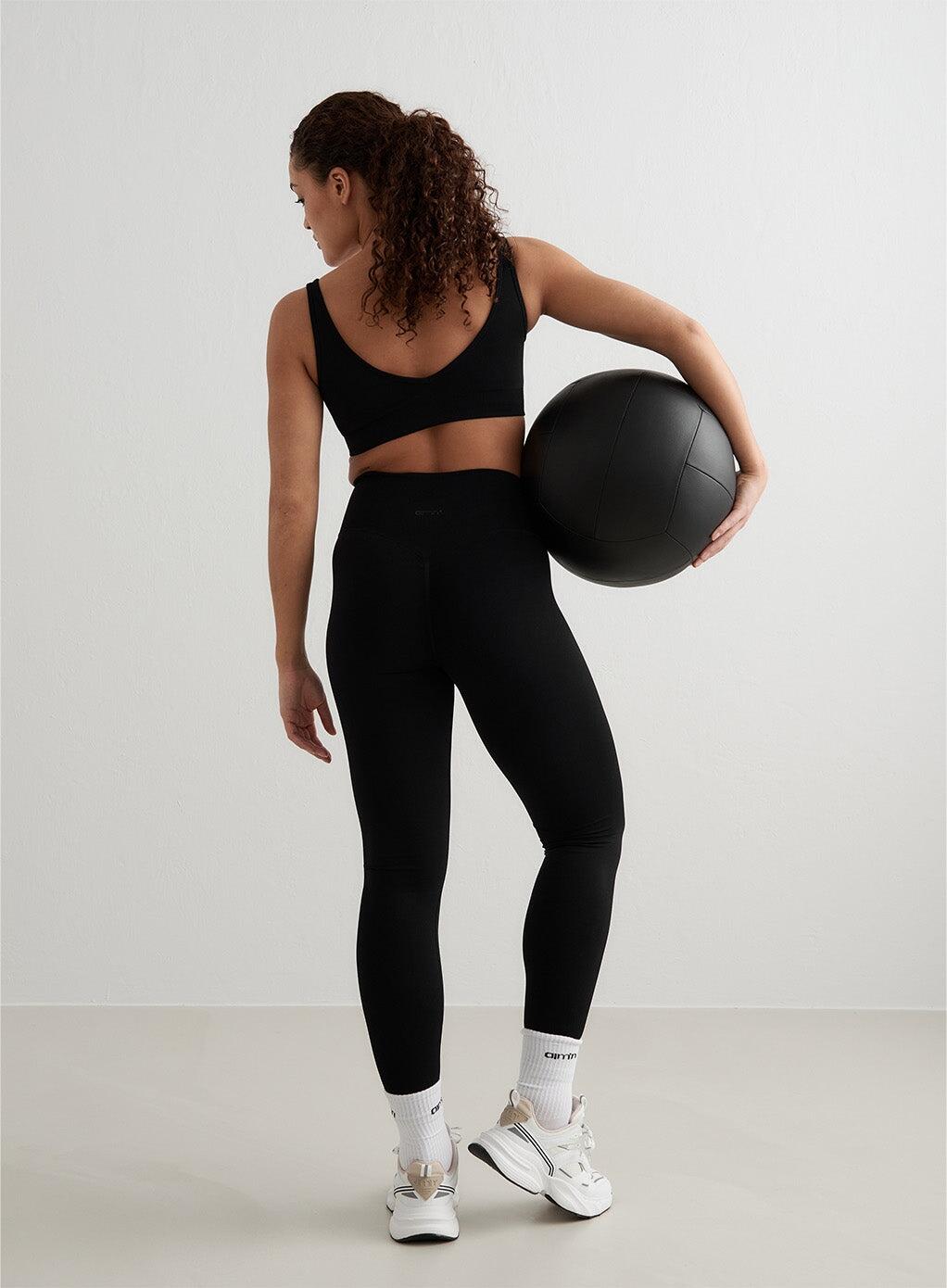 Femme Leggings Sans Couture Beige Noir 4/7