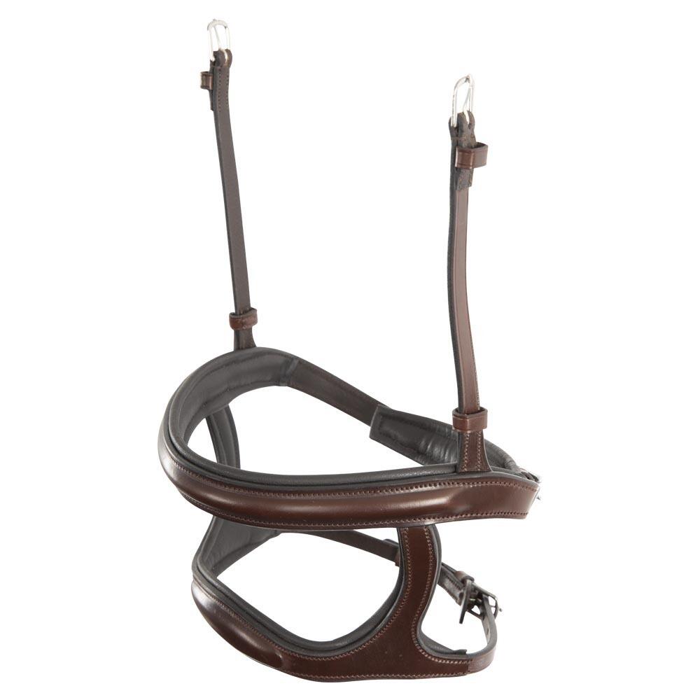 Br - Muserolle Double Cheval En Cuir Br Equitation - Bridon - Gris|marron - Fs - Decathlon
