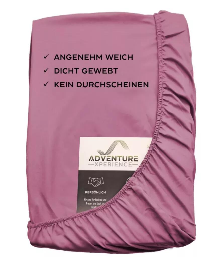Dachzelt Spannbettlaken 140x240 kuscheliges Spannbetttuch 220-240*140 Wild Berry 3/3