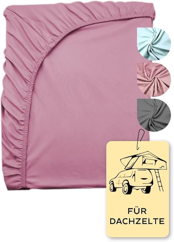 ADVENTURE XPERIENCE Dachzelt Spannbettlaken 140x240 kuscheliges Spannbetttuch 220-240*140 Wild Berry
