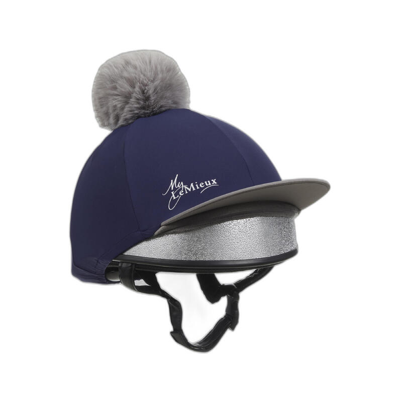 Toque pour casque d'équitation avec pom pom soie LeMieux