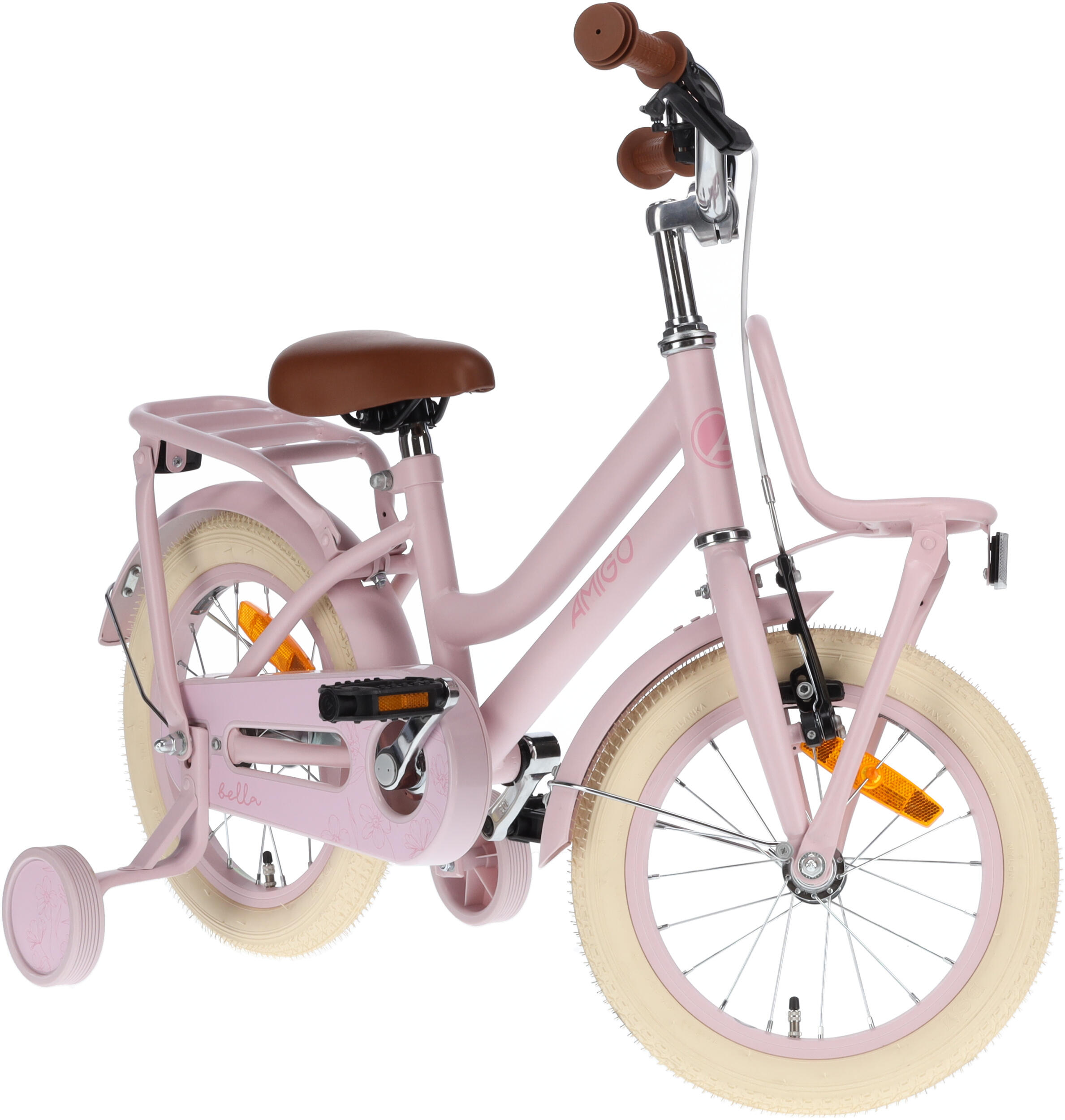 AMIGO Kinderfahrräder Mädchen Bella 14 Zoll Mädchen Rücktrittbremse Rosa 6/7