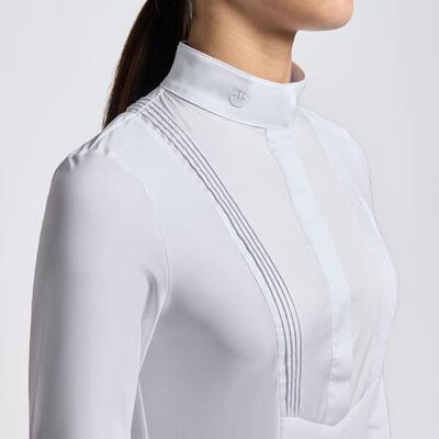 Cavalleria toscana young riders long sleeve jersey wedstrijd shirt wit -
