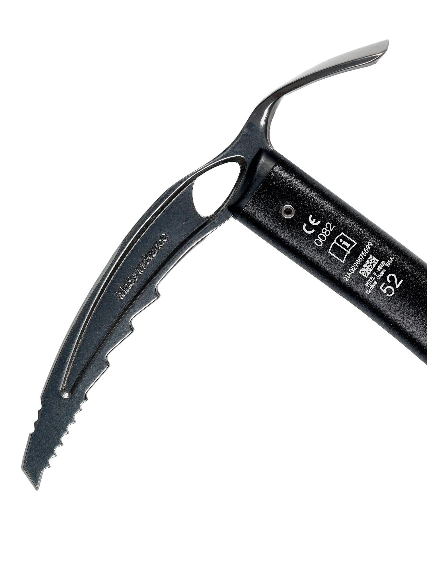 Piolet Petzl Summit 59 cm aluminium 7075 manche galbé lame acier 3 mm dentelée 3/4