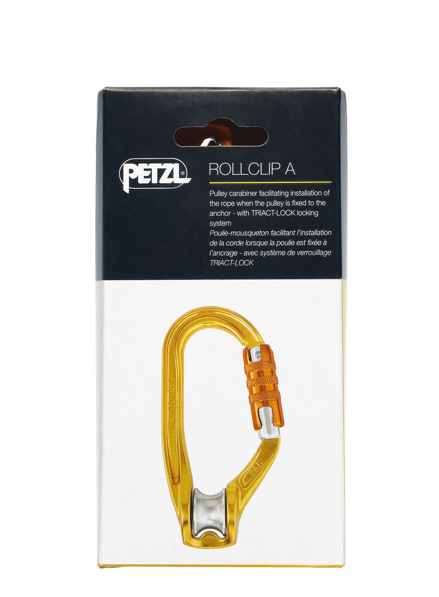 Petzl Rollclip A — poulie-mousqueton aluminium Triact-Lock, réa 18 mm 3/5