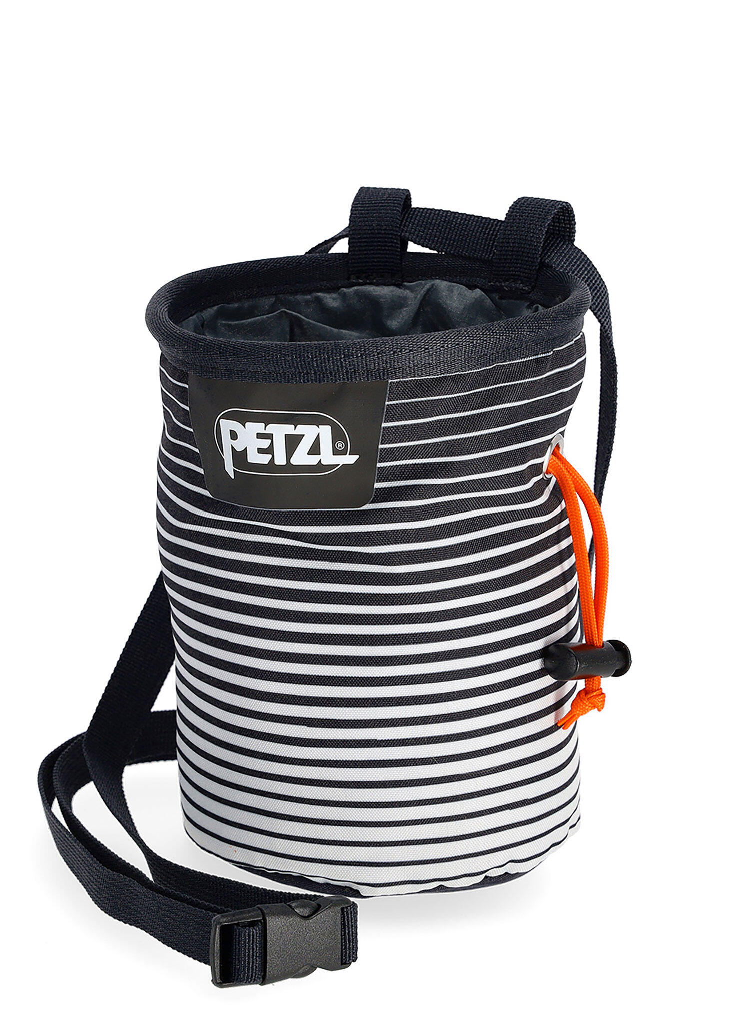 Sac magnésie Petzl Bandi noir/blanc léger, robuste, cordon et boucle 7/7