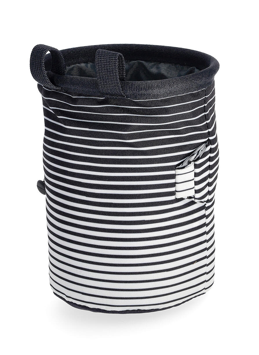 Sac magnésie Petzl Bandi noir/blanc léger, robuste, cordon et boucle 1/7