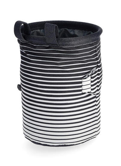Sac magnésie Petzl Bandi noir/blanc léger, robuste, cordon et boucle