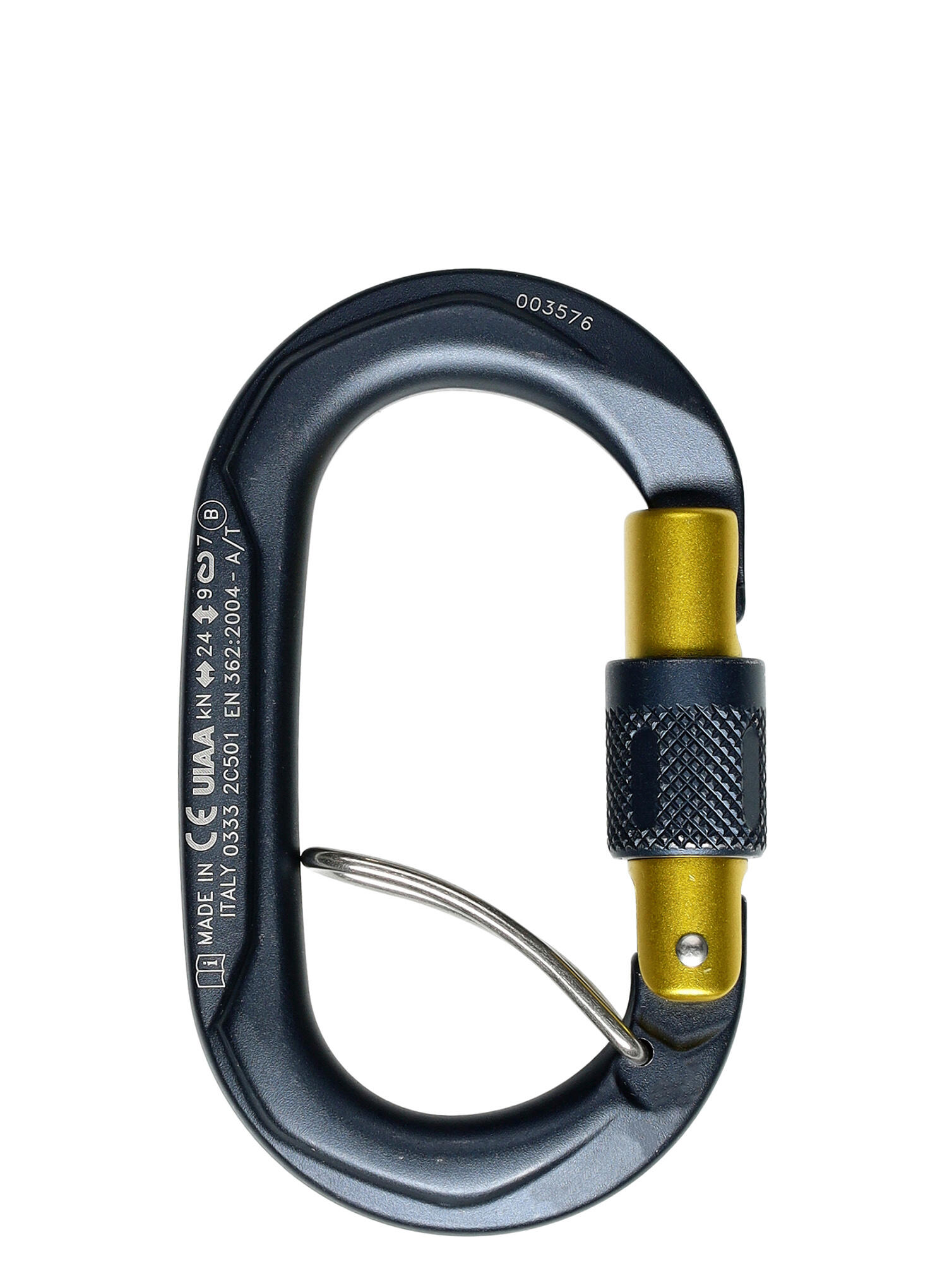 Mousqueton oval CLIMBING TECHNOLOGY OVX SGL anthracite-or 2/4
