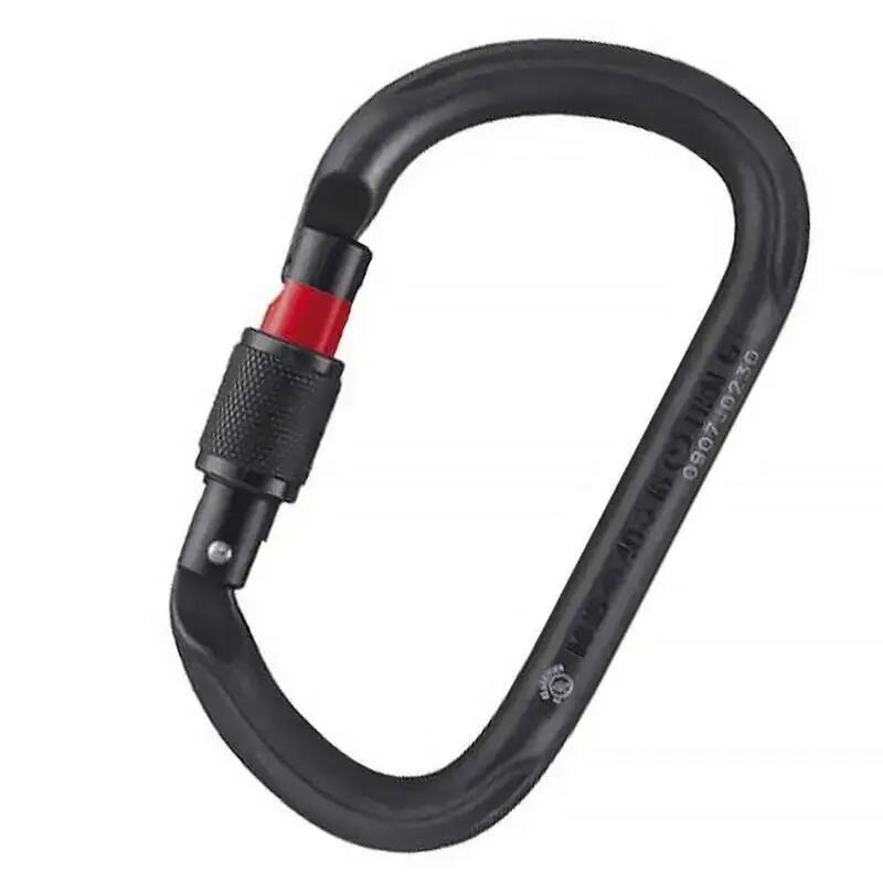Vulcan Carabiner + Petzl + Asymmetrical Black Steel Screw-Lock 29 mm Keylock