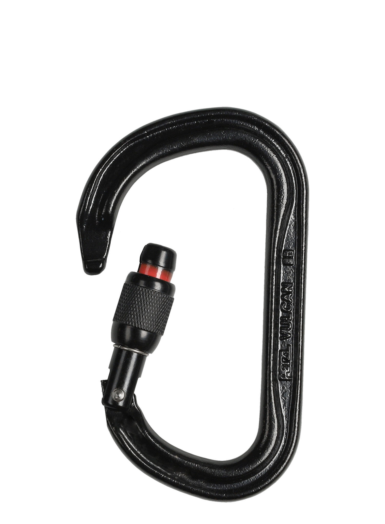 Petzl Vulcan mousqueton acier noir asymétrique verrou Screw‑Lock 29 mm Keylock 4/6
