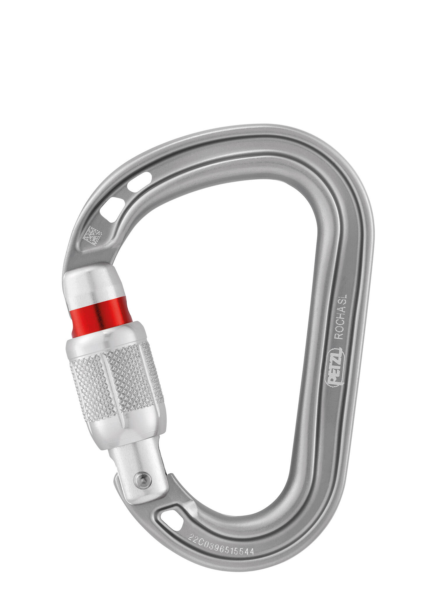 Mousqueton Petzl ROCHA Screw Lock aluminium 45 g gris ouverture 20 mm 3/4