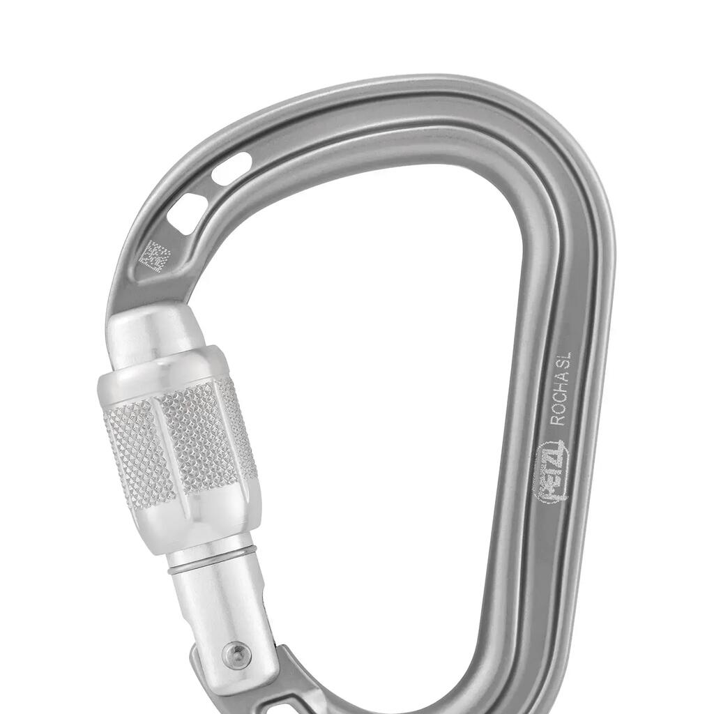 Carabiner Petzl ROCHA Screw Lock Aluminium 45 g Grey 20 mm Opening