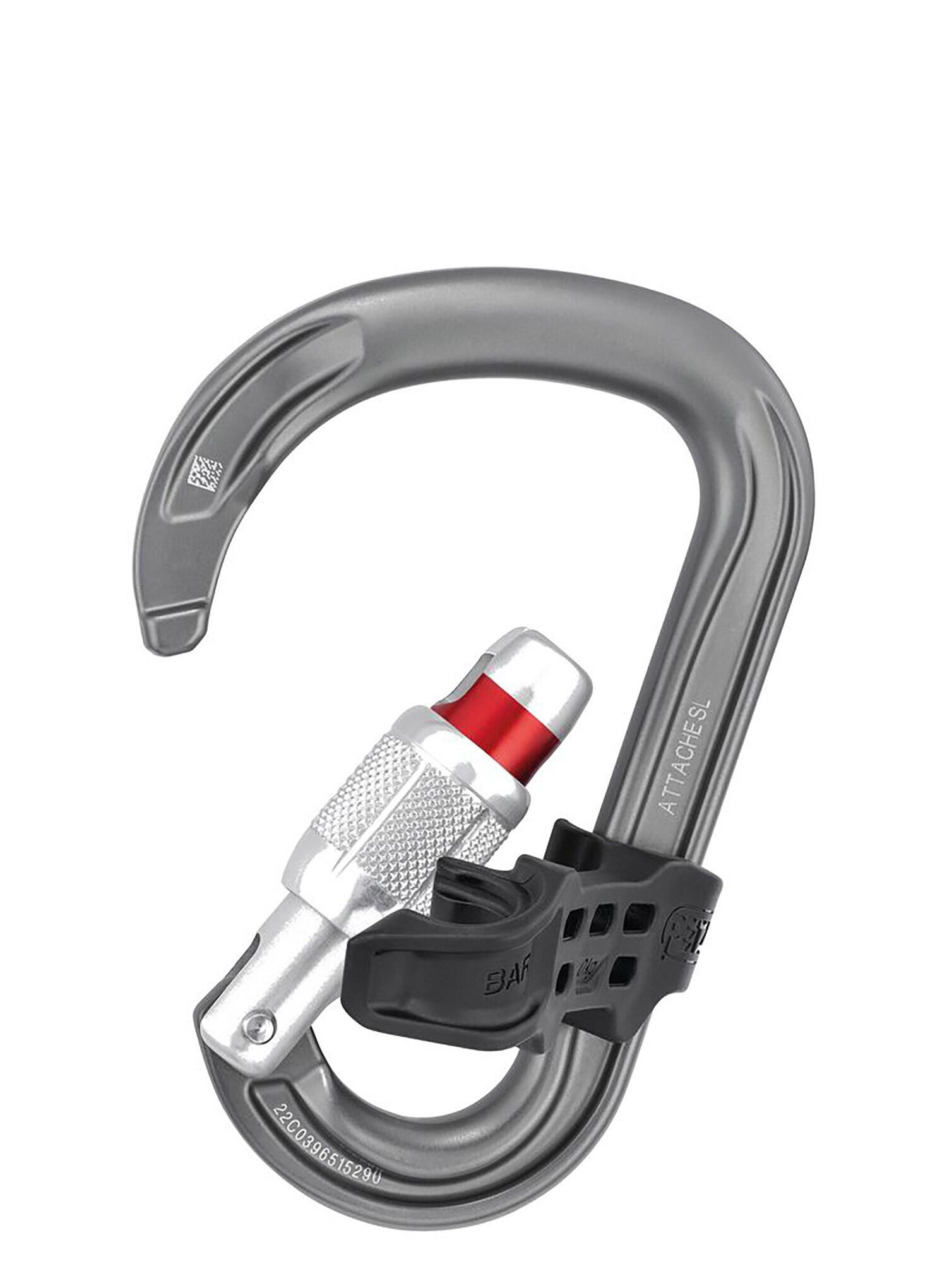 Mosquetón Petzl ATTACHE BAR Screw-Lock aluminio gris 100x70mm 4/5