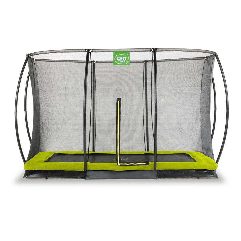 EXIT Silhouette inground trampoline 244x366cm met veiligheidsnet - groen