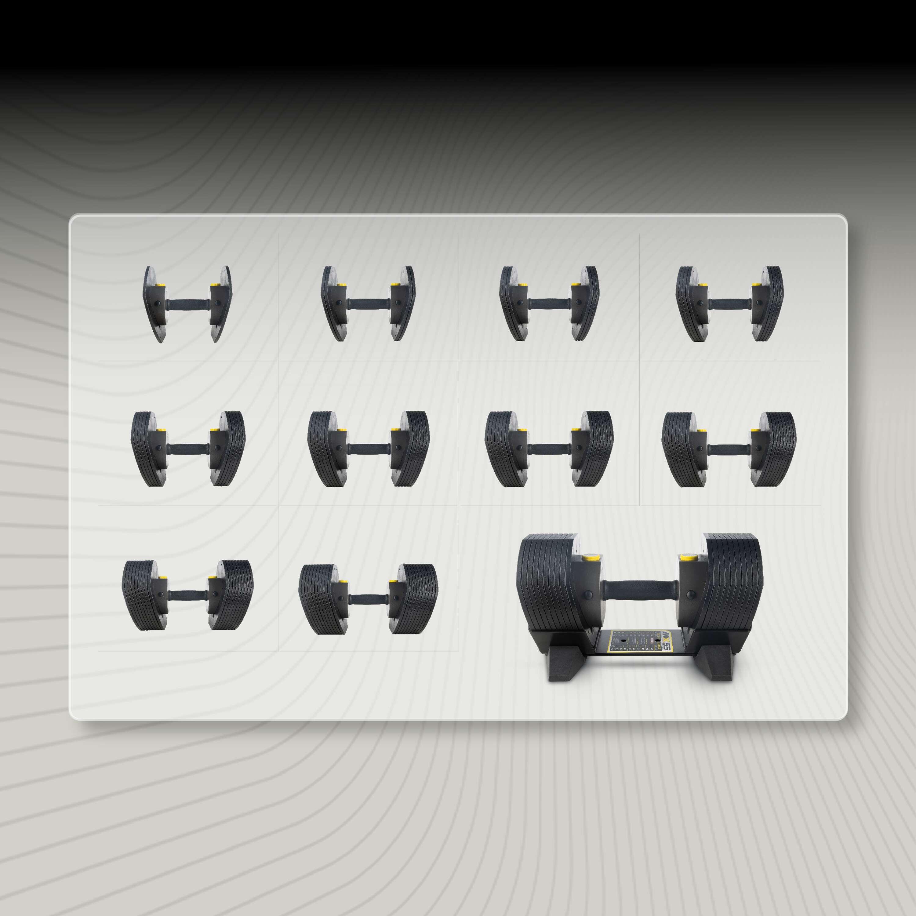 Manubri -  4,5 - 24,9 KG - Set di manubri con presa ruvida - MX55 7/7