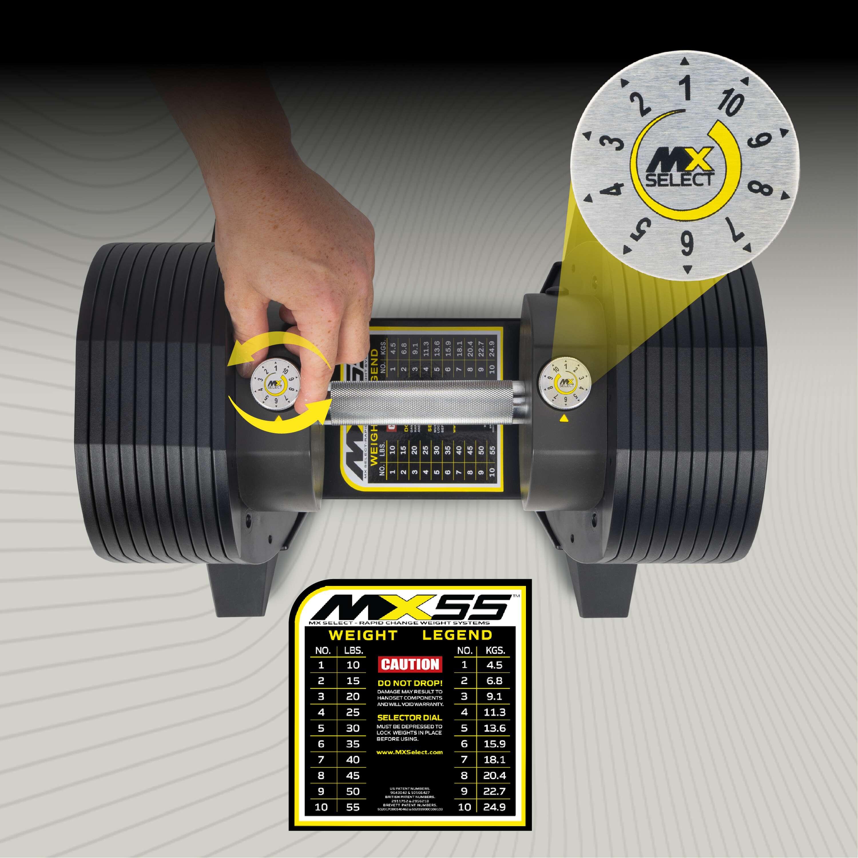 Dumbells - 4,5 - 24,9 kg - Halterset met ruwe grip - Krachttraining - MX55 5/7