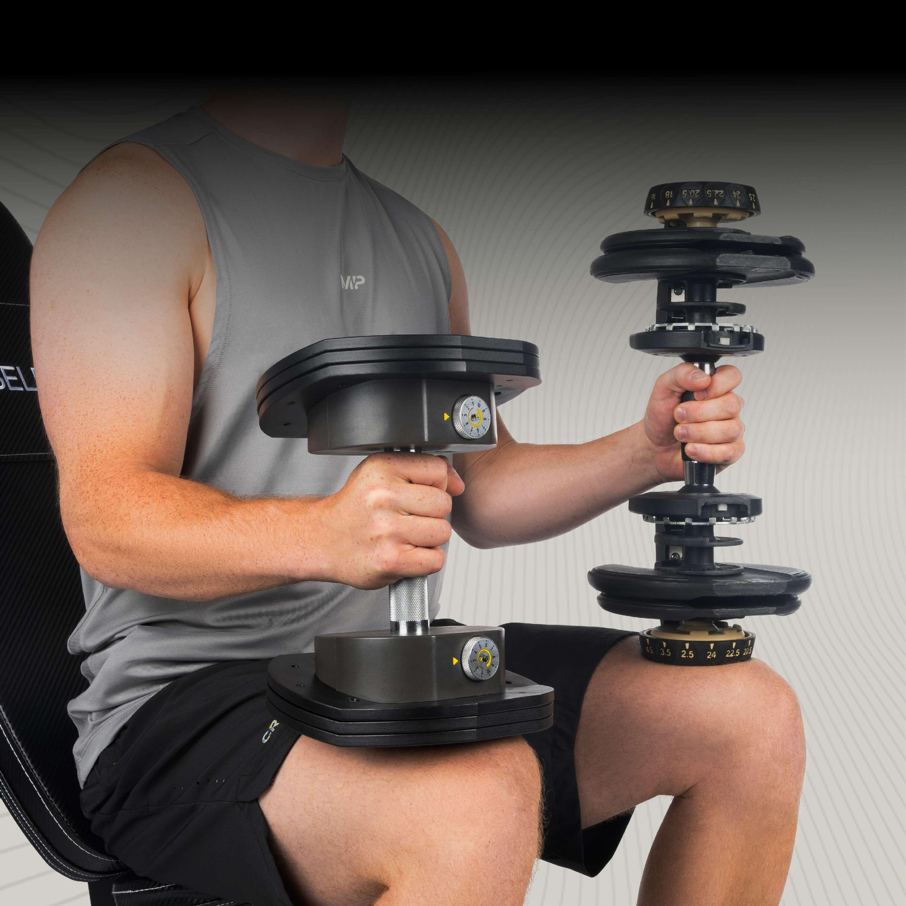 Dumbells - 4,5 - 24,9 kg - Halterset met ruwe grip - Krachttraining - MX55 2/7