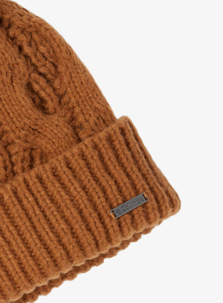 Czapka zimowa damska Columbia Boundless Days Cable Knit Pom Beanie - camel brown