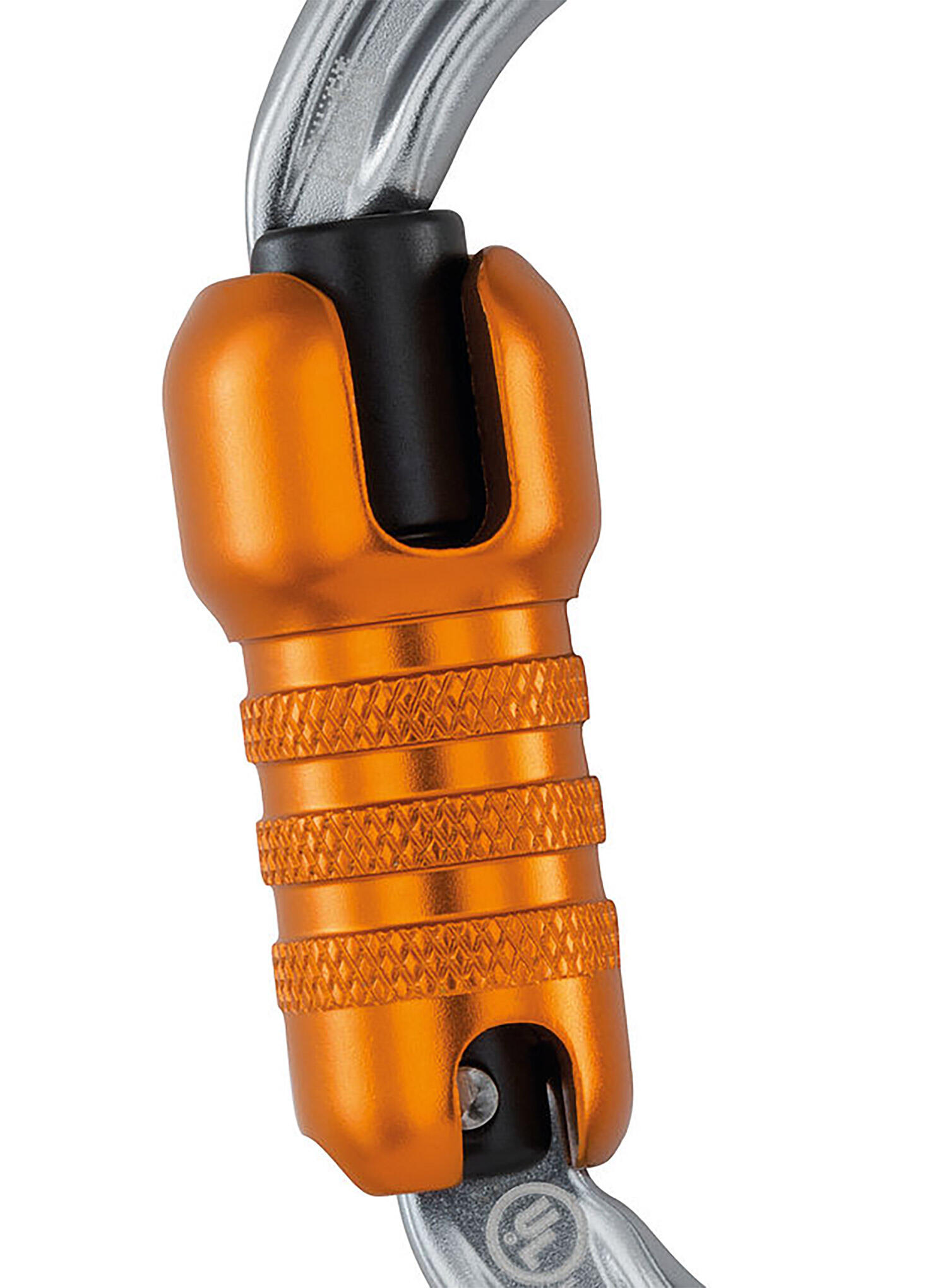 Mousqueton Petzl BM'D TRIACT-LOCK aluminium gris léger et résistant 3/4