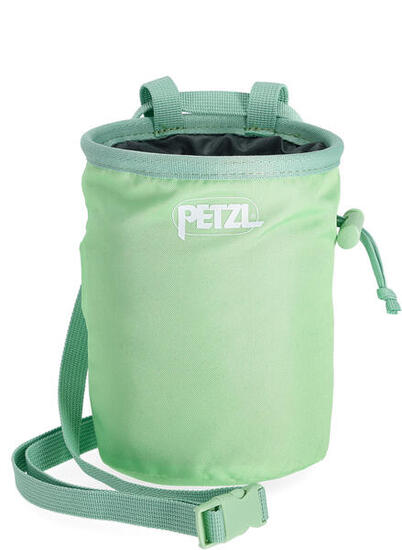 Petzl Bandi Chalkbag grün, kompakt, leicht, innenliegender Schmutzstopper-Kordel