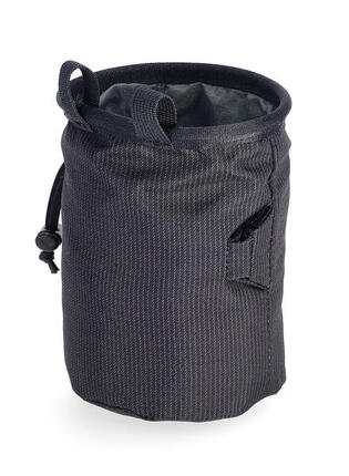 Petzl Bandi: Schwarze kompakte Magnesiumtasche mit Kordelzug und Befestigungsöse