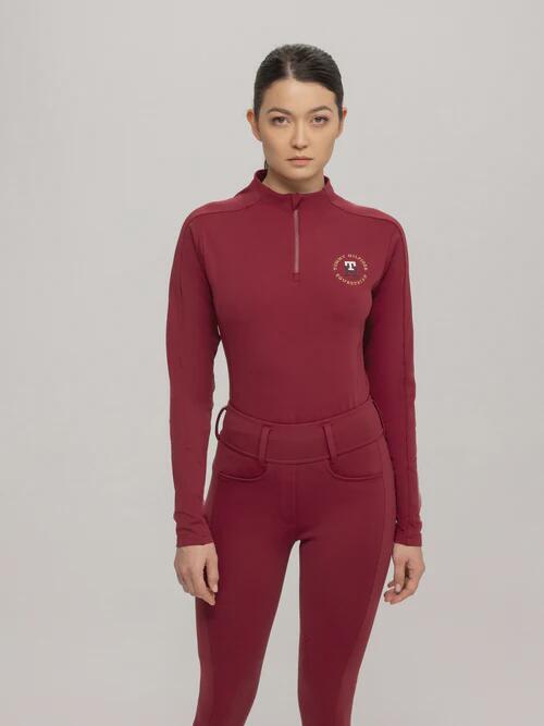 TOMMY HILFIGER EQUESTRIAN Tommy Hilfiger Equestrian Arizona 1/4 Rits Training Shirt Dames Rood
