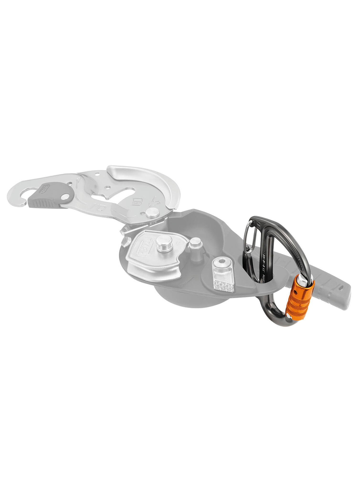 Mosquetón Petzl FREINO Z Triact-Lock de aluminio con saliente de frenado Keylock 2/3