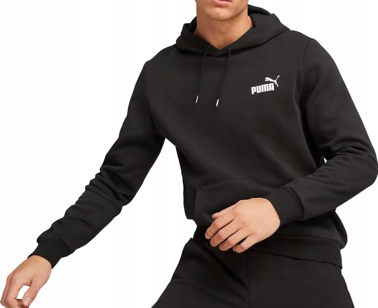 Bluza sportowa z kapturem męska czarna Puma Ess+ 2 Coi Small Logo 4/6