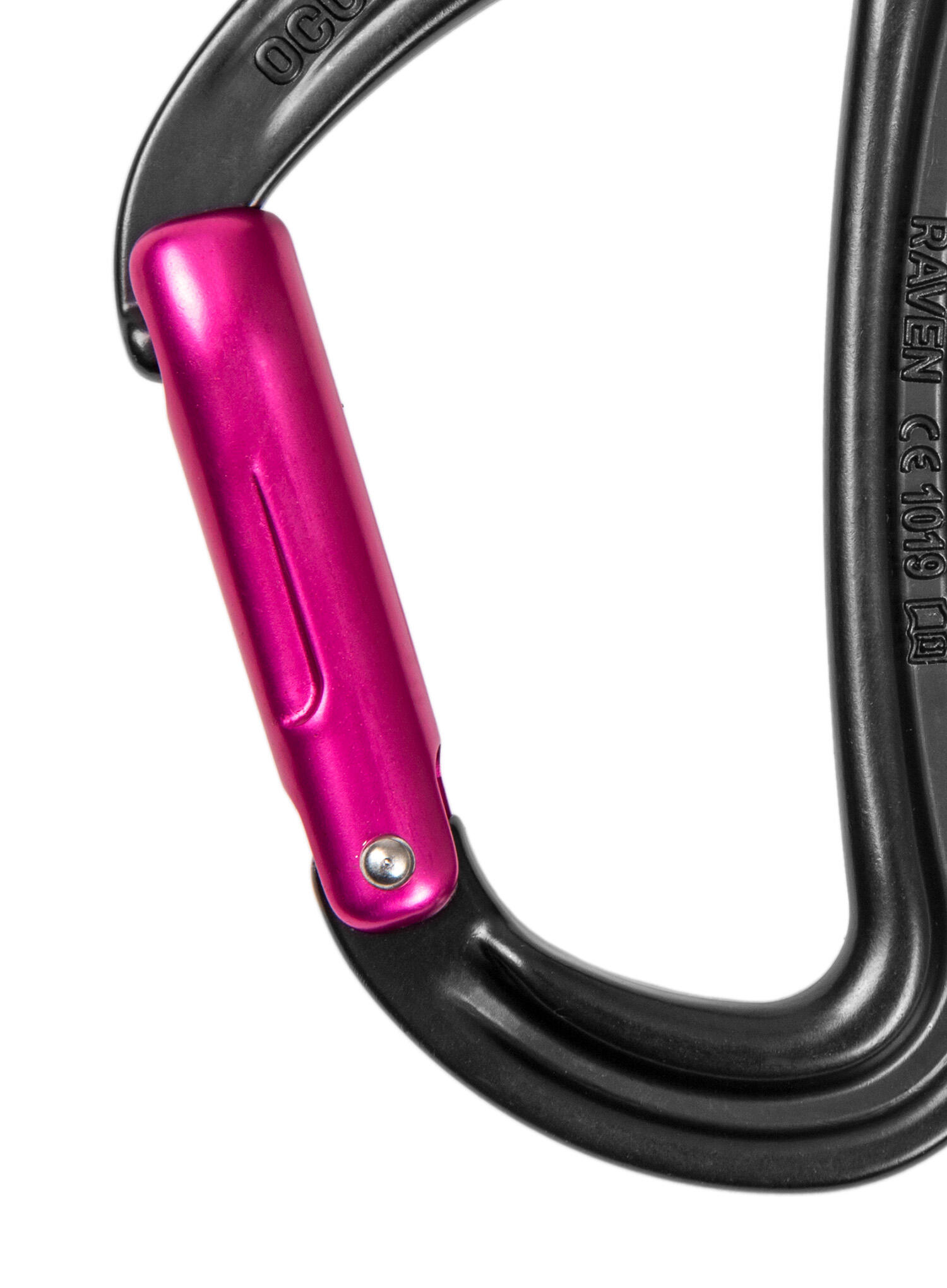 Mousqueton Ocún Raven Straight aluminium 46 g noir rose 23 mm 24 kN 2/2