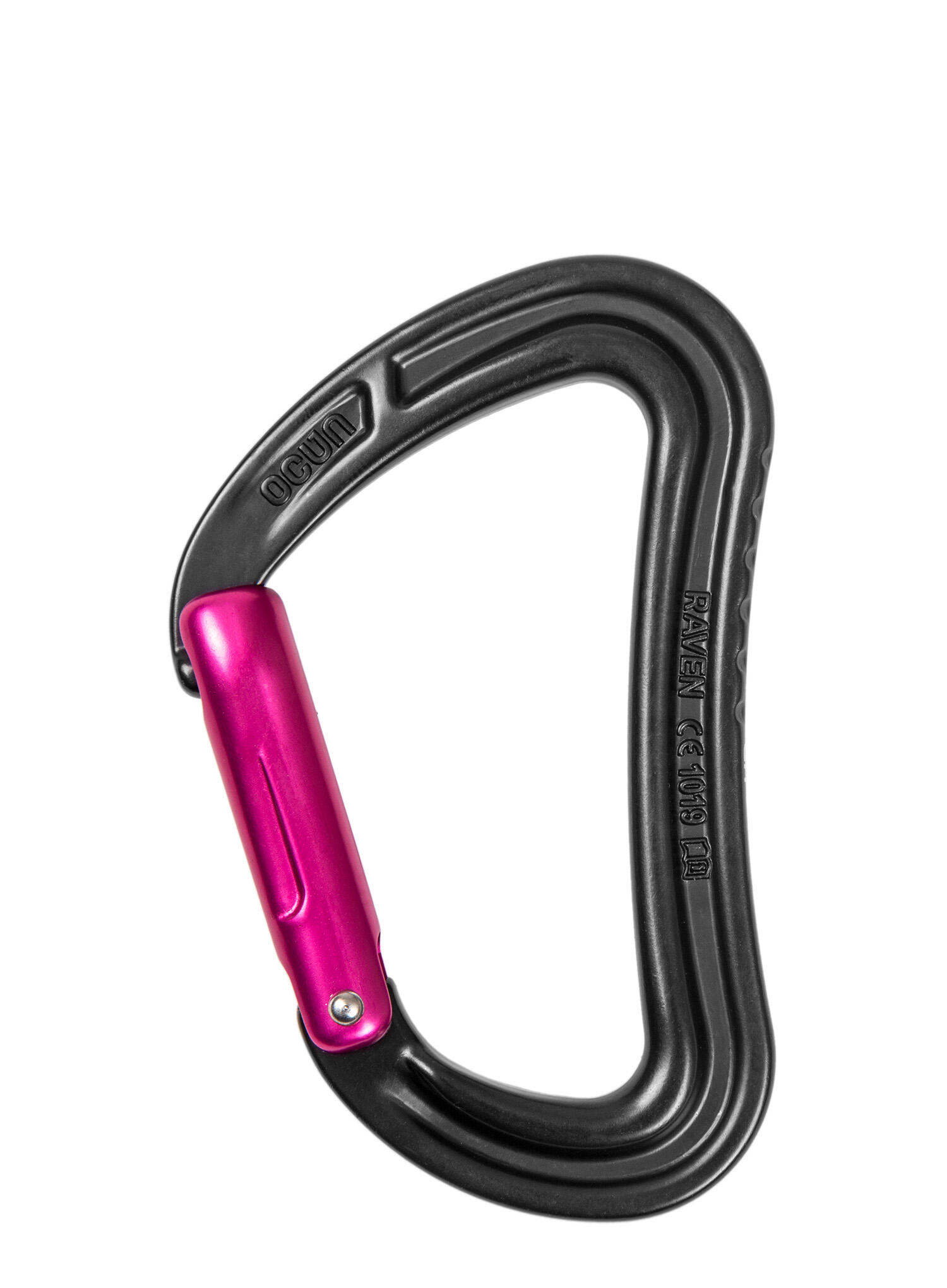 Mousqueton Ocún Raven Straight aluminium 46 g noir rose 23 mm 24 kN 1/2
