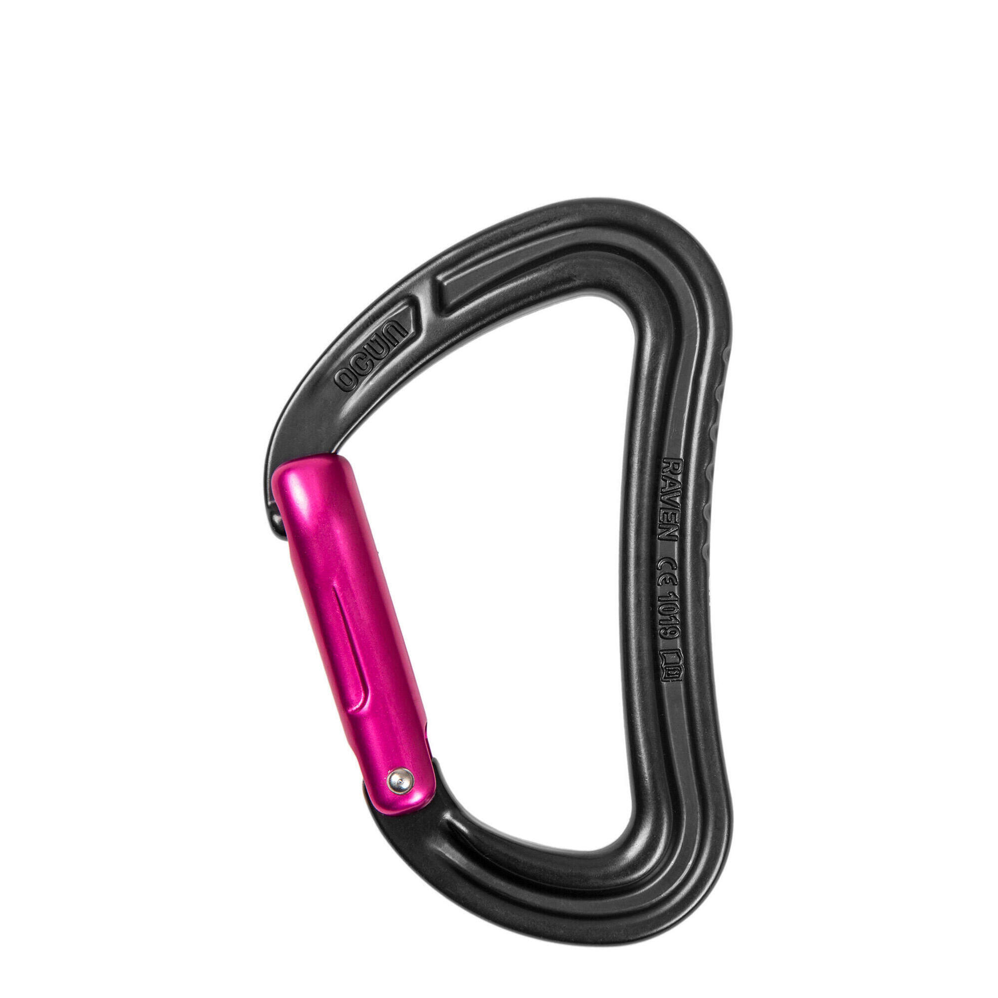 Ocun - Mousqueton Ocún Raven Straight Aluminium 46 G Noir Rose 23 Mm 24 Kn - Mousqueton D'Escalade - Gris - Taille Unique - Decathlon