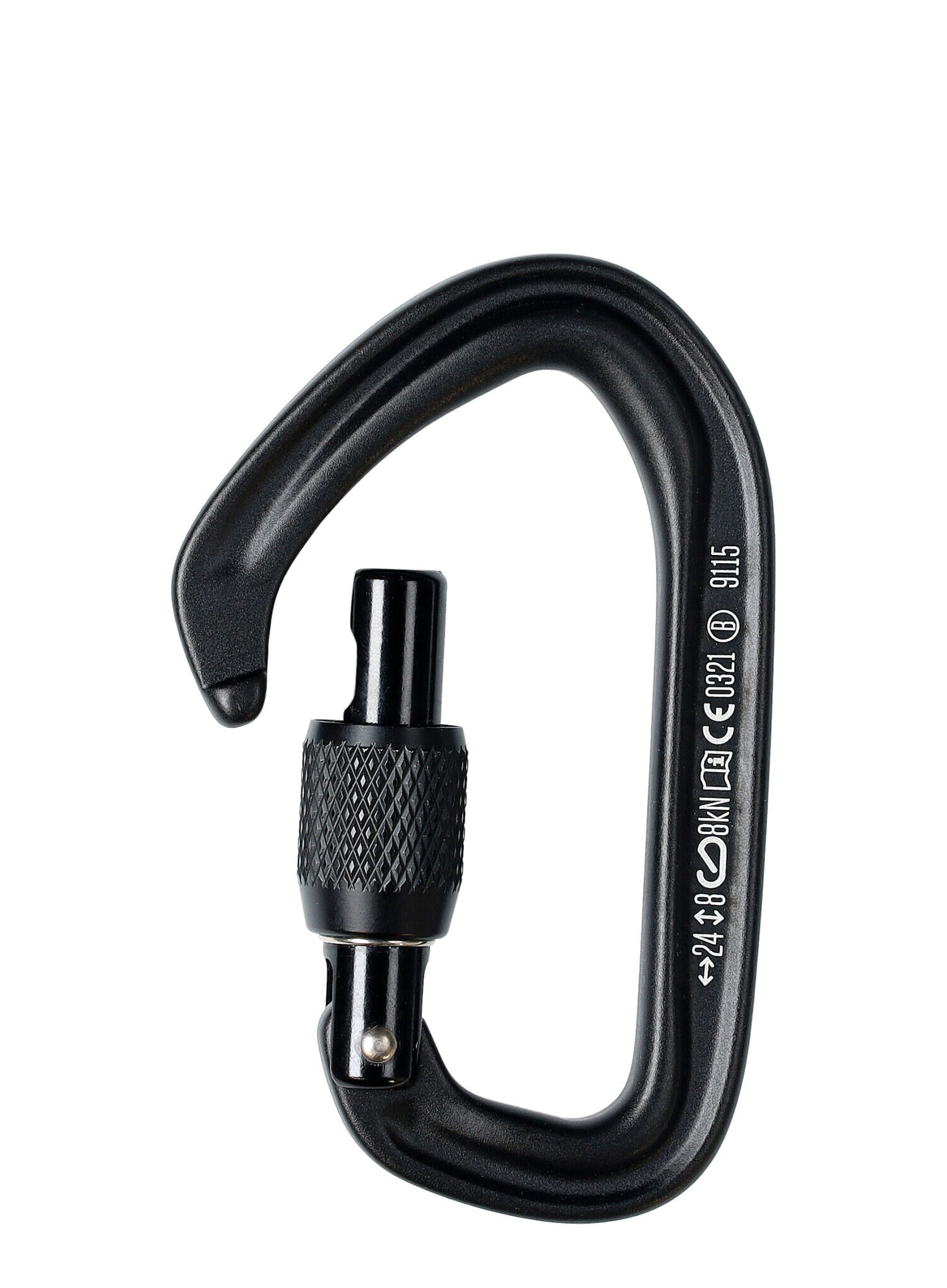 Mousqueton Black Diamond HotForge Screwgate aluminium forgé noir compact légère 2/4