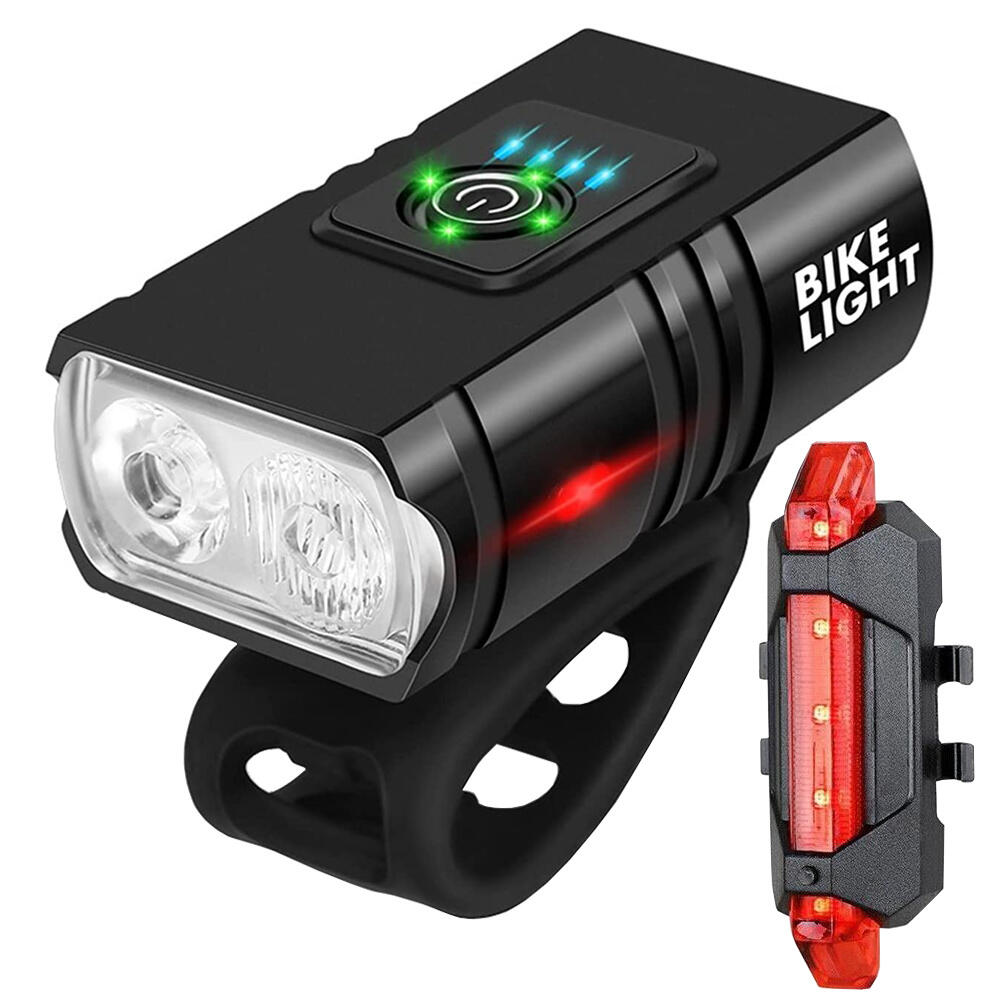 VERK GROUP Fietsverlichting set LED Achterlicht en voorlicht USB Oplaadbaar Waterdicht