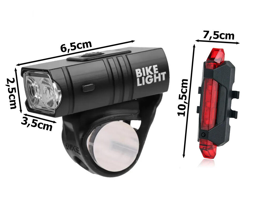 Fietsverlichting set LED Achterlicht en voorlicht USB Oplaadbaar Waterdicht 7/7