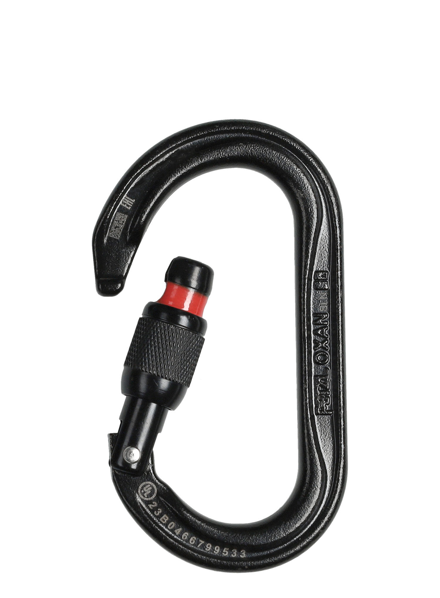 Petzl Oxan mousqueton acier noir Vis/Keylock résistant pour amarrages fixes 4/7