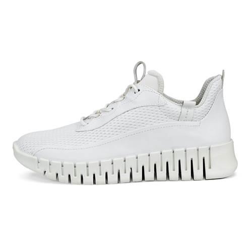 Ecco Gruuv Schuhe weiß Damen Sneakers Rauten 218223