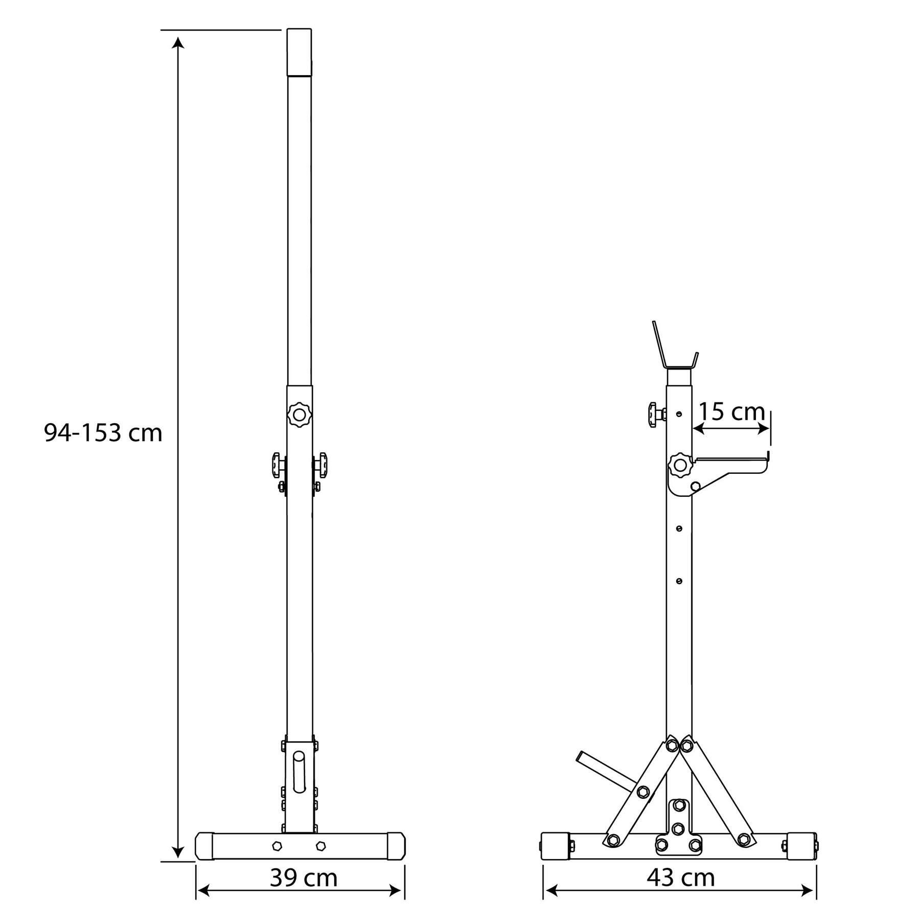 Support d'haltères renforcé avec porte-poids I Support pour barres / Squat Rack 7/7