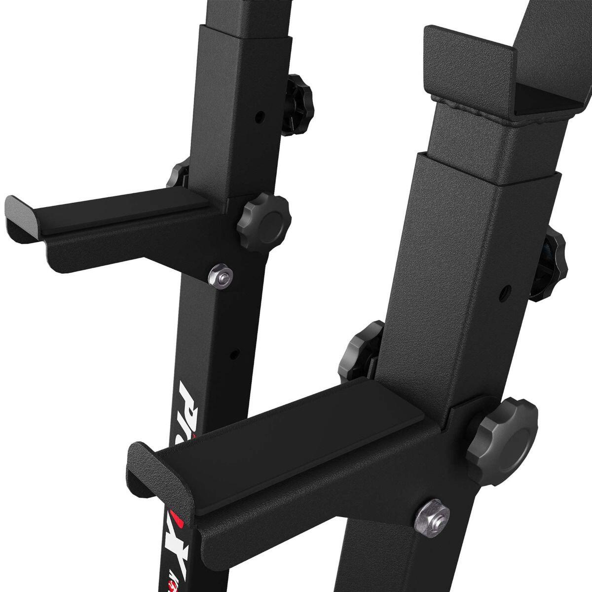 Kniebeugeständer I Langhantelablage mit Hantelscheibenaufnahme I Squat Rack 6/7