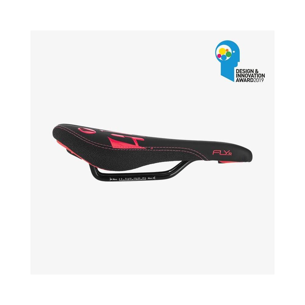 FLY JUNIOR STEEL RAIL SADDLE Black/Red Accents 2/3