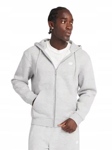 BLUZA męska NEW BALANCE z kapturem NB MJ43902AG szara rozsuwana XXL 3/4