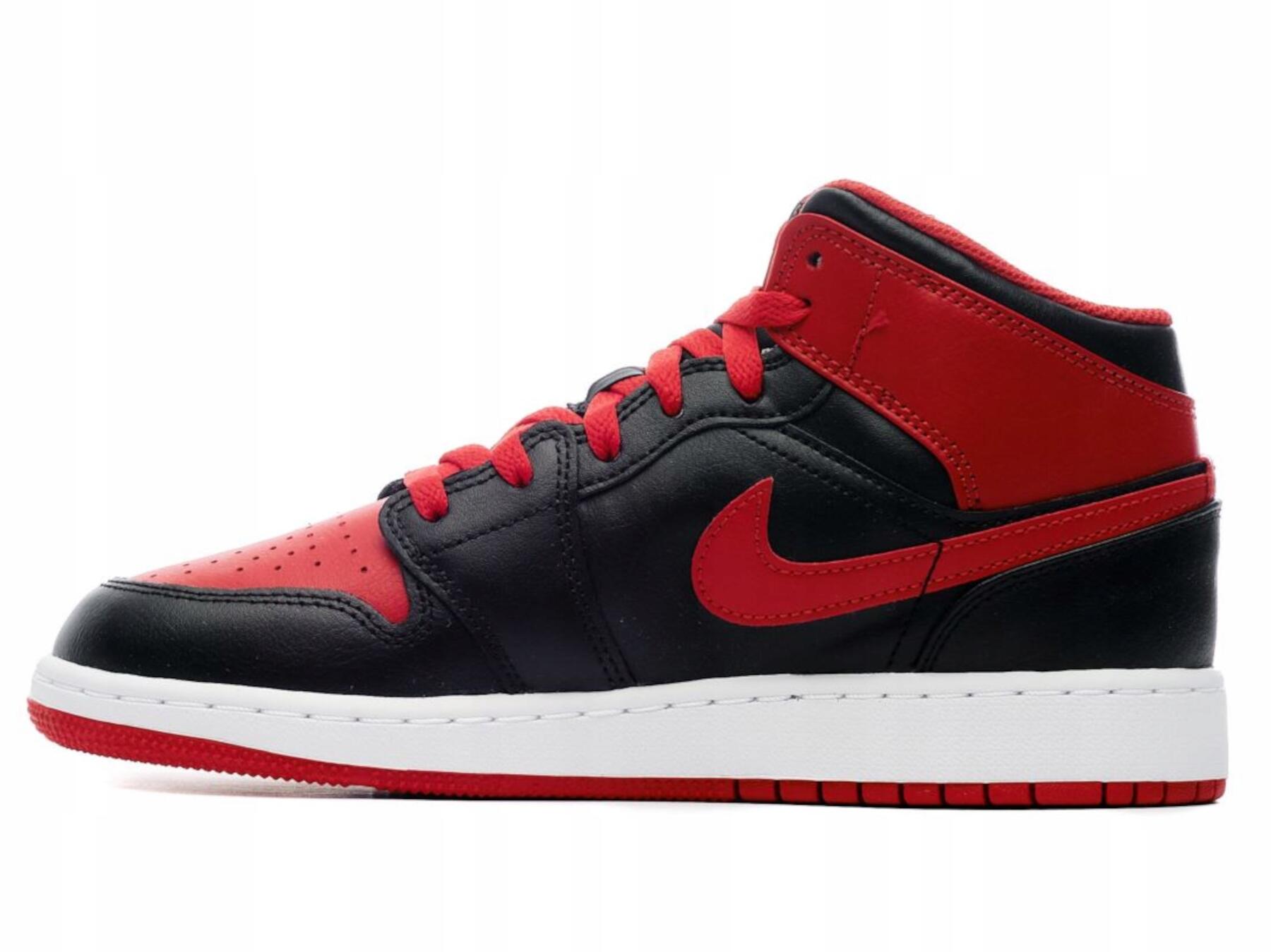 BUTY NIKE AIR JORDAN 1 MID skóra DQ8423-060 wysokie czarno czerwone 38,5 4/7