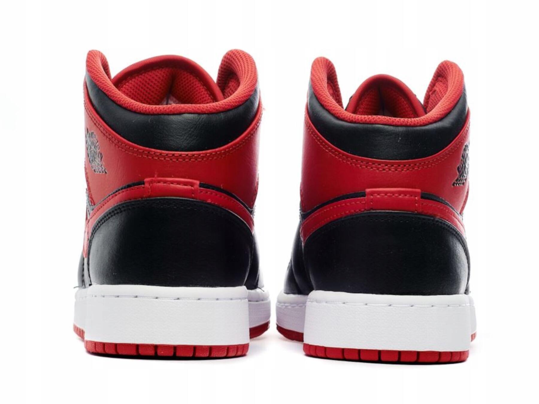 BUTY NIKE AIR JORDAN 1 MID skóra DQ8423-060 wysokie czarno czerwone 38,5 7/7